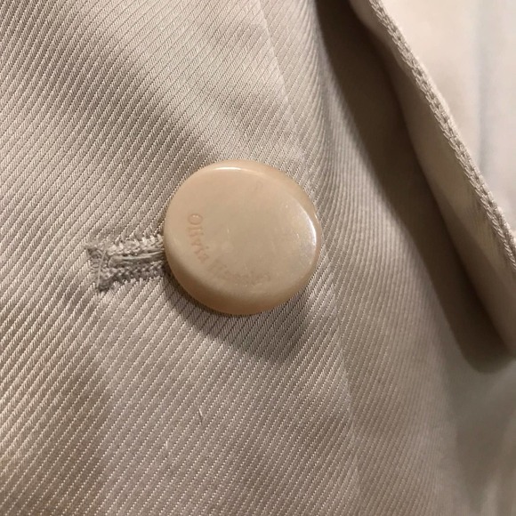 Olivia Hassler Women's Jacket Sz 95 US 6 Tan Faux Double Breasted Button Front - Picture 8 of 14